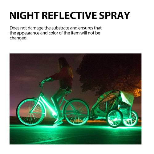 Reflekterende selvlysende spray