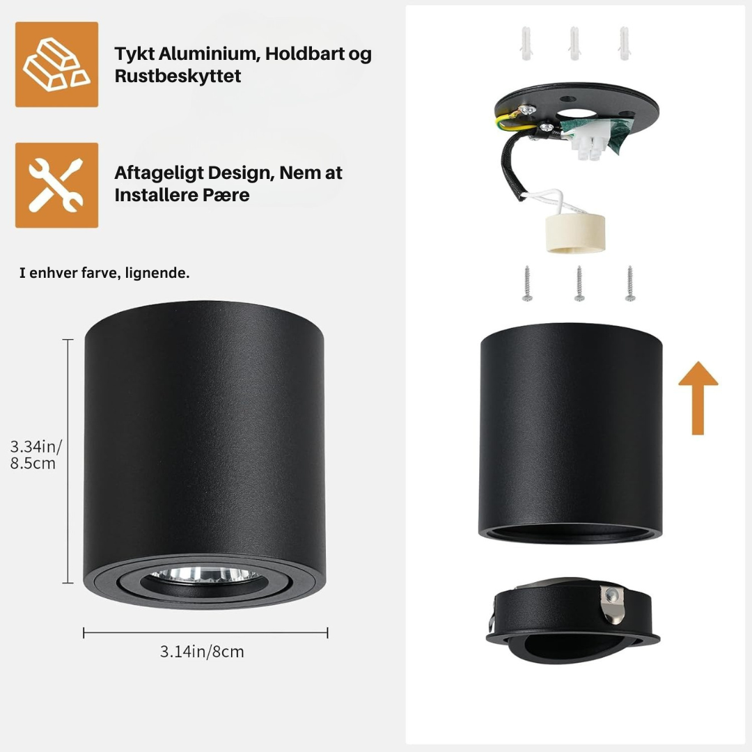 Anti-Blændende Drejelig Loftspotlight