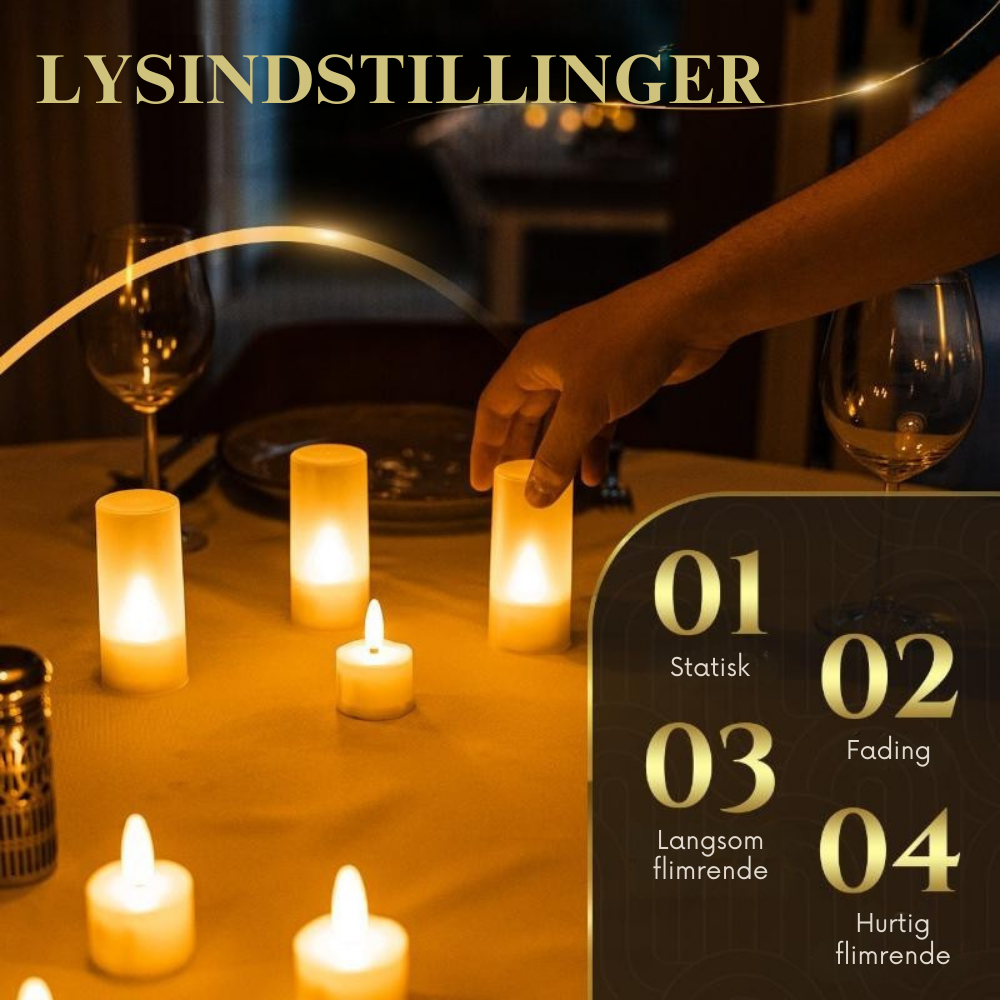 Fjernbetjent Genopladeligt LED Lysesæt