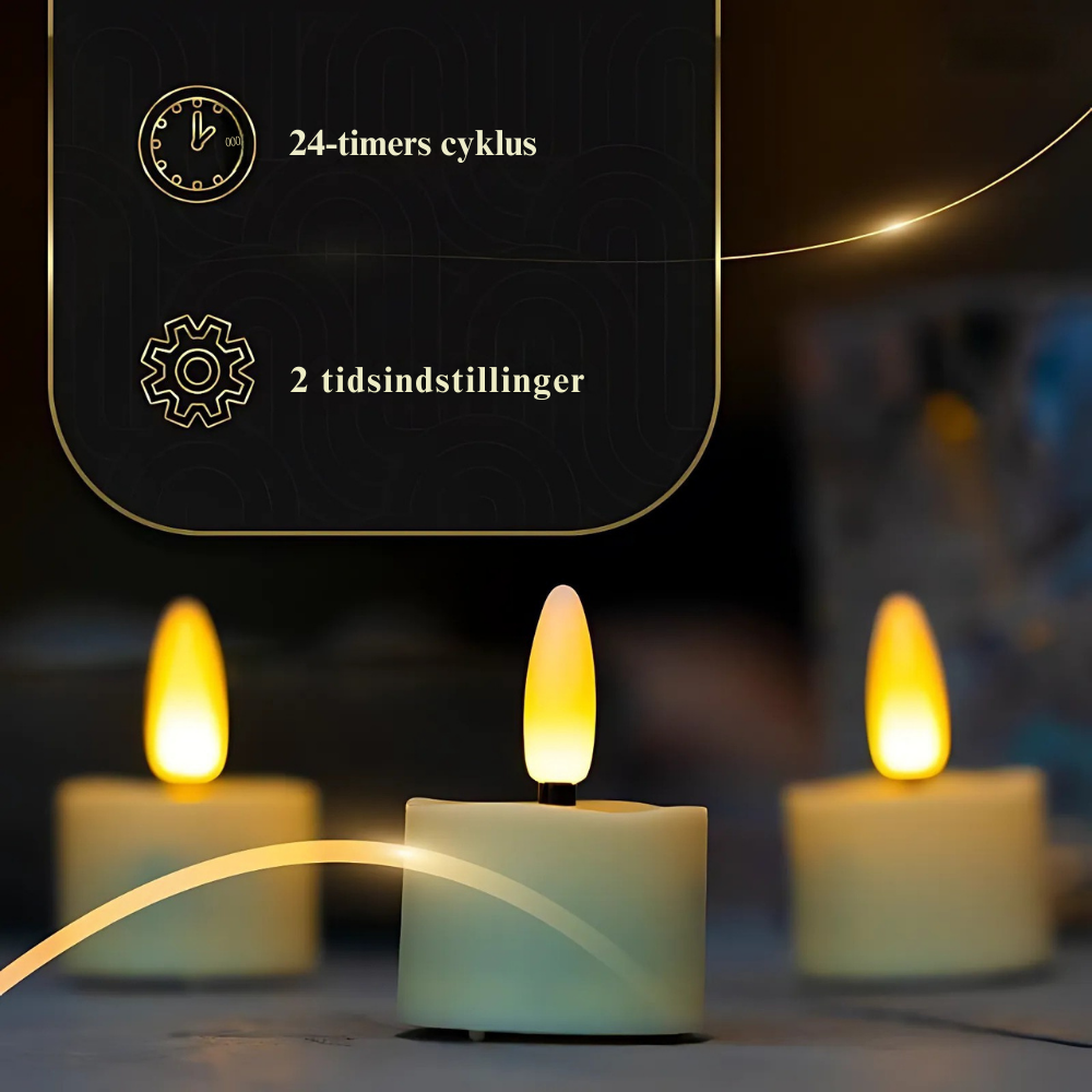 Fjernbetjent Genopladeligt LED Lysesæt