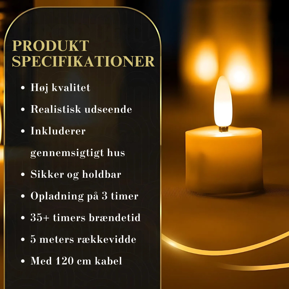 Fjernbetjent Genopladeligt LED Lysesæt