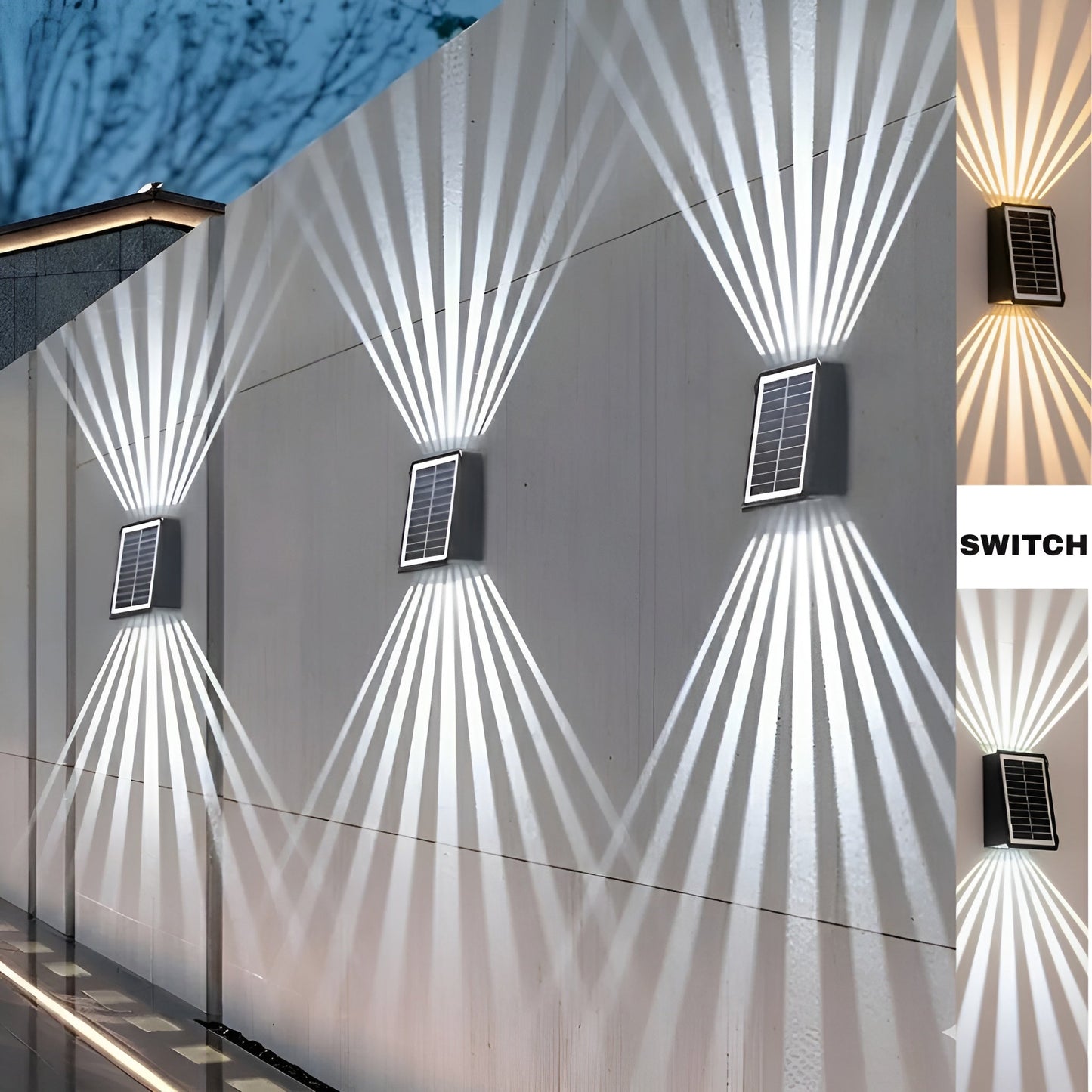 Ledsen™ WallLight: Solar Dobbelt Skygge Væg Lys