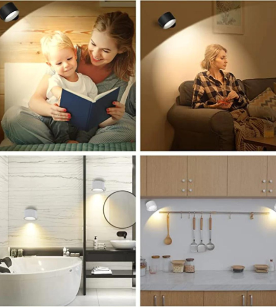 Dæmpbar LED-væglampe med fjernbetjening og touch-funktion