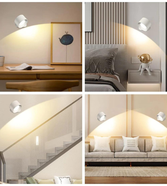 Dæmpbar LED-væglampe med fjernbetjening og touch-funktion