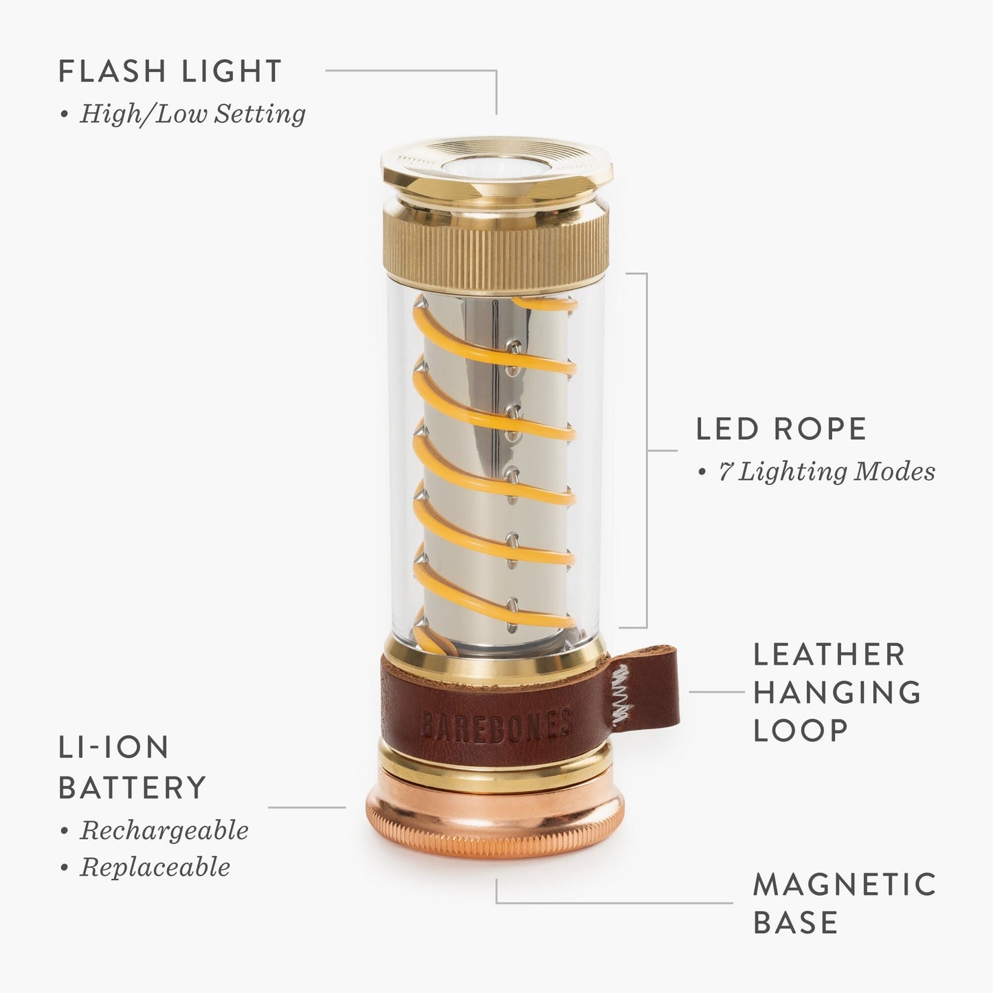 Edison Light Stick – USB-C-lampe og lommelygte med 7 lysindstillinger