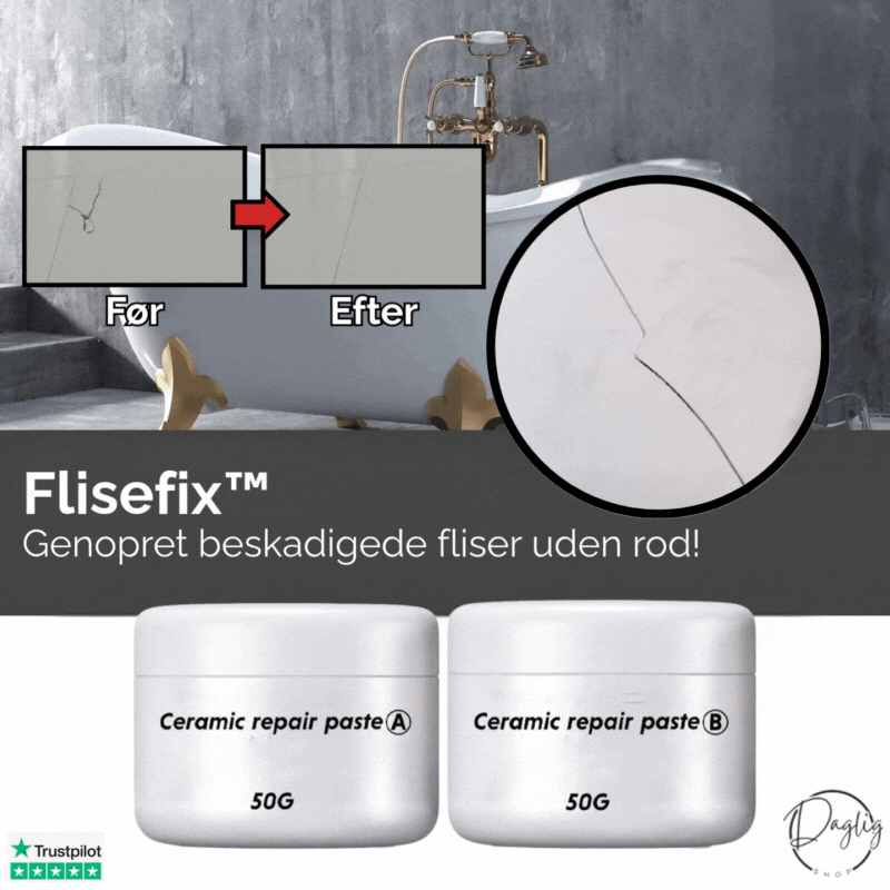 Genopret beskadigede fliser uden rod!