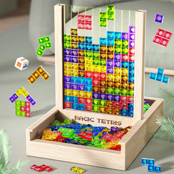 Magisk Tetris i træ – klassisk lærerigt spil (standardmodel)