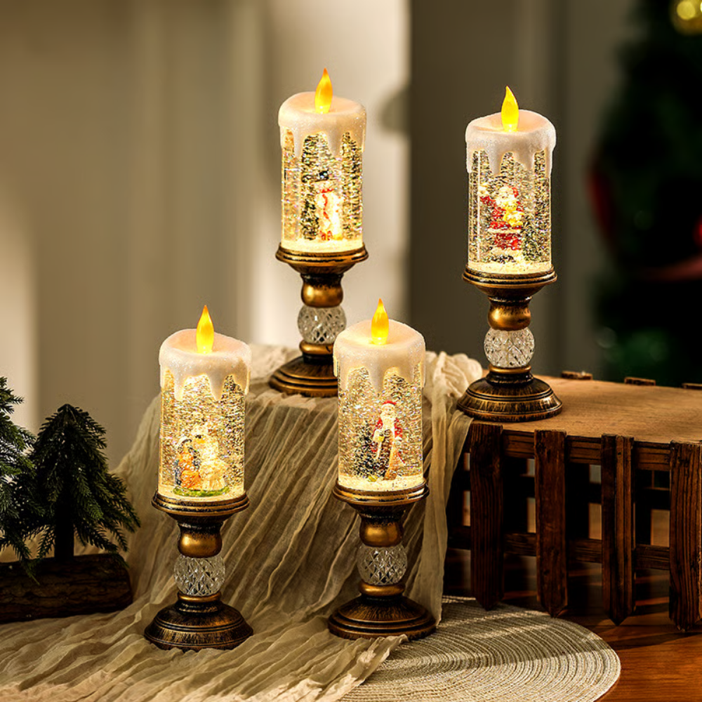 LED Julelys med Julemand