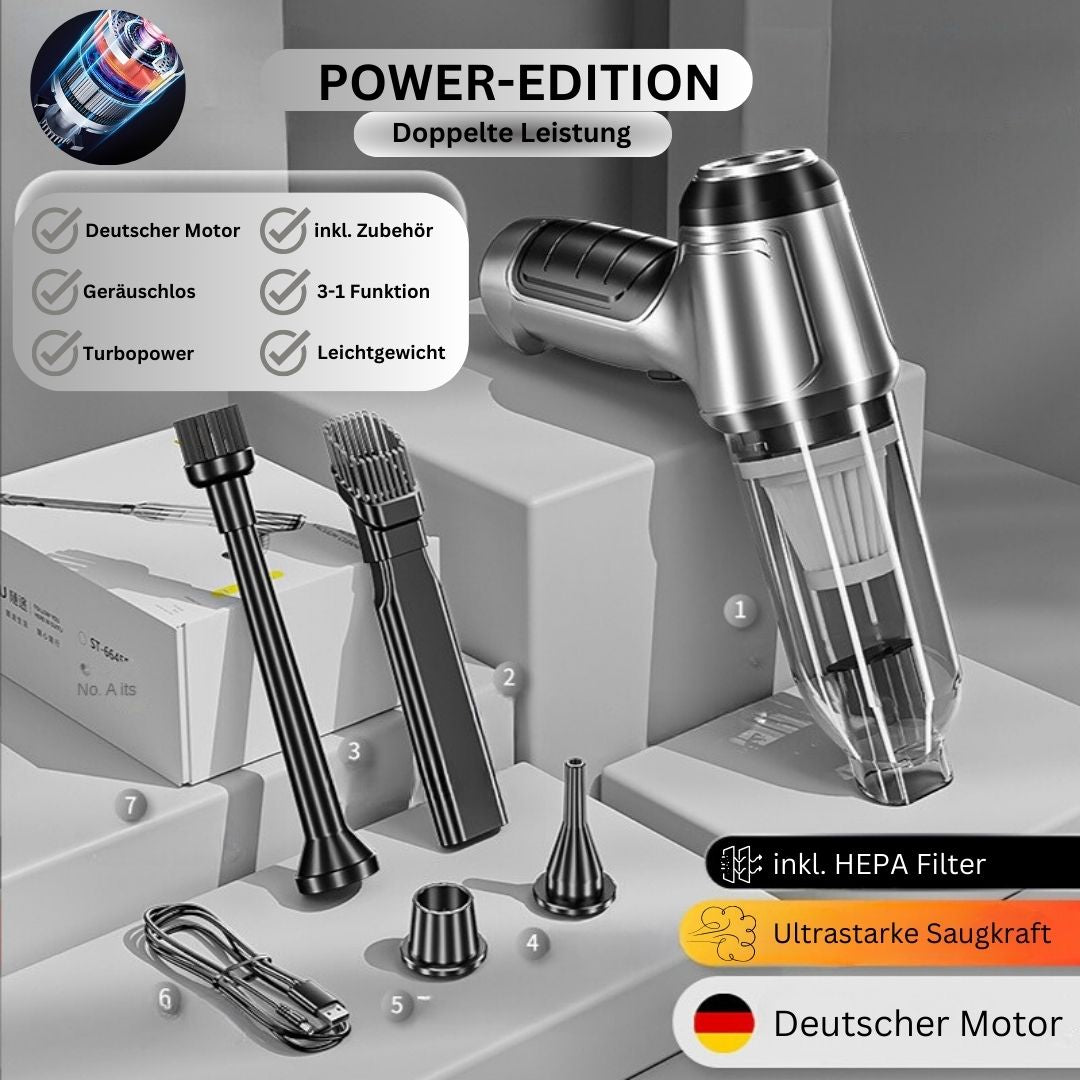 TurboClean Pro – Bærbar støvsuger, Power Edition med dobbelt effekt