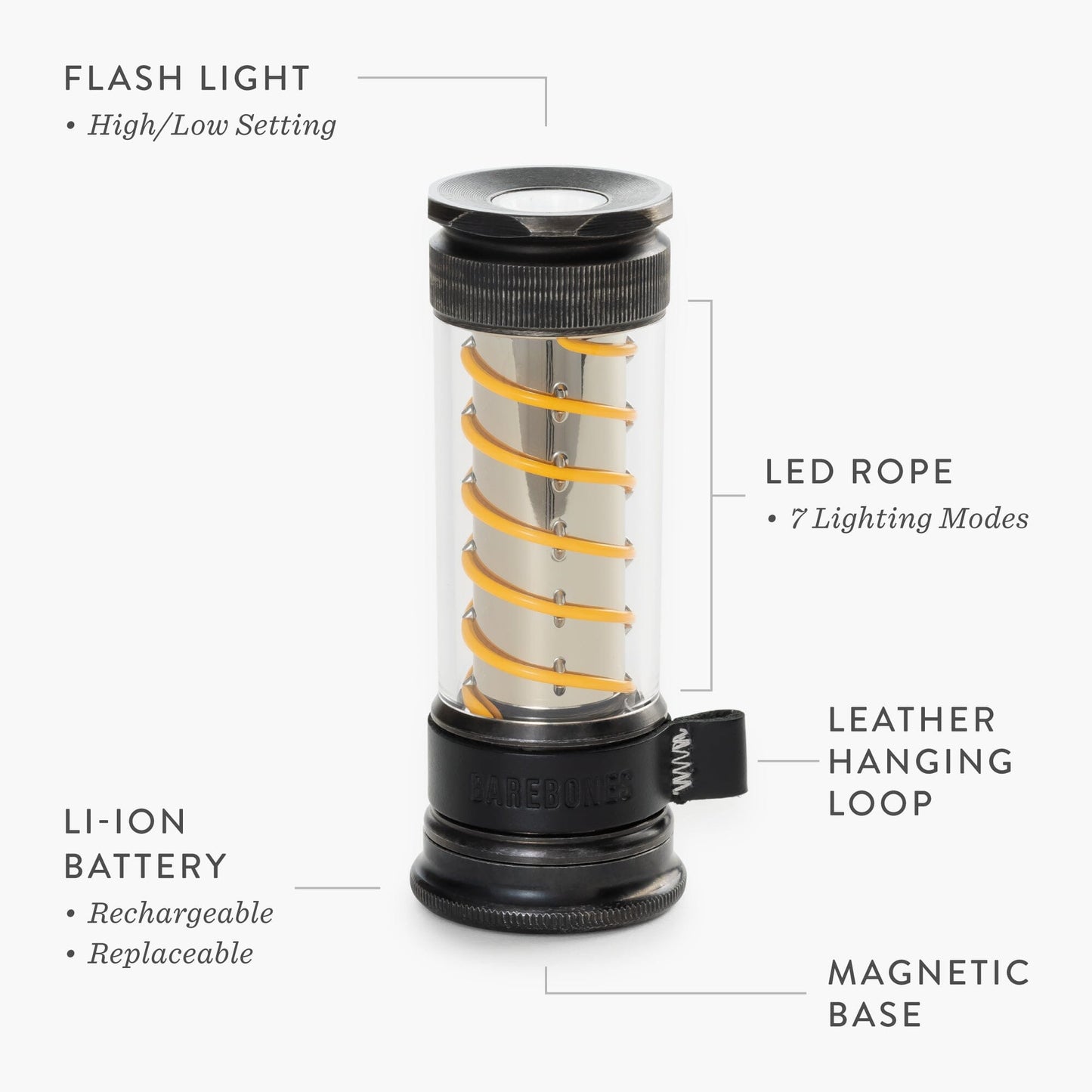 Edison Light Stick – USB-C-lampe og lommelygte med 7 lysindstillinger