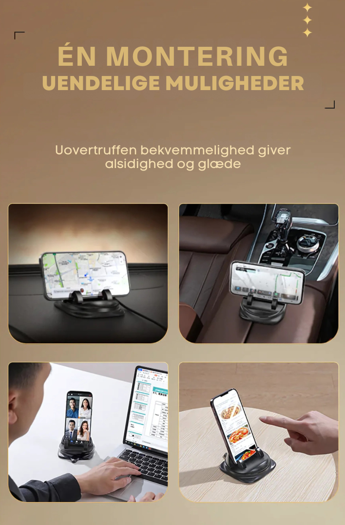 Stabil Bilholder til Mobiltelefon
