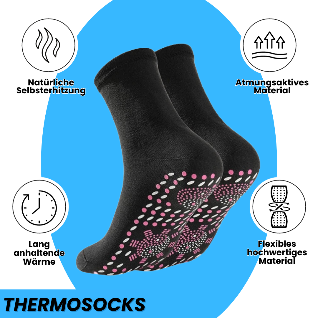 Sæt med 4 par Thermosocks – bløde, selvopvarmende termosokker