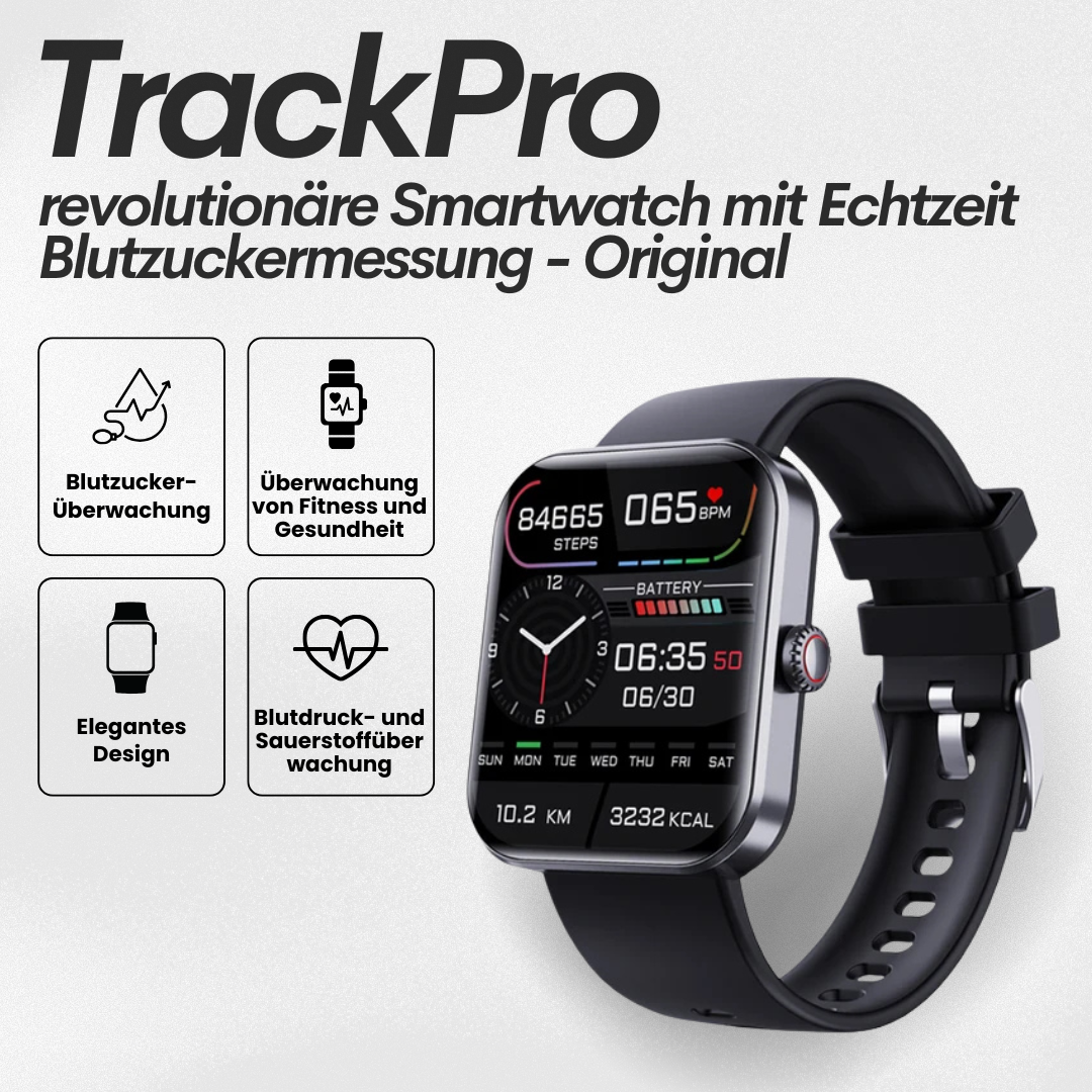 TrackPro – Sundhedssmartwatch med certificeret blodsukkermåling 2025