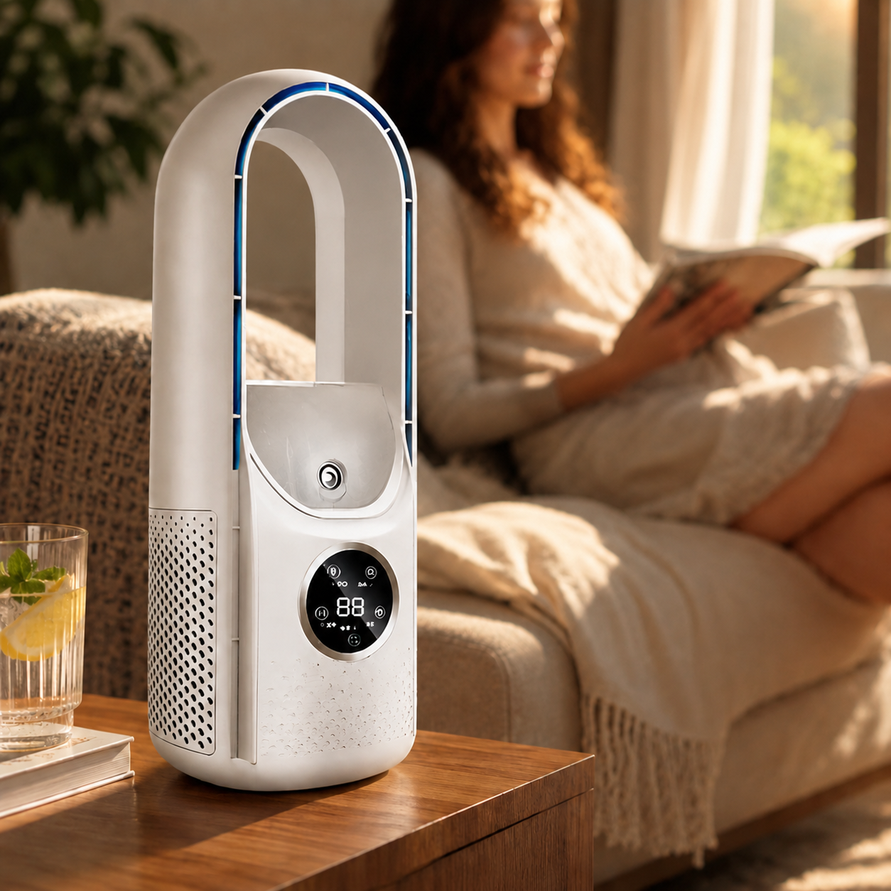 Transportabel bladløs køleventilator med airconditionfunktion