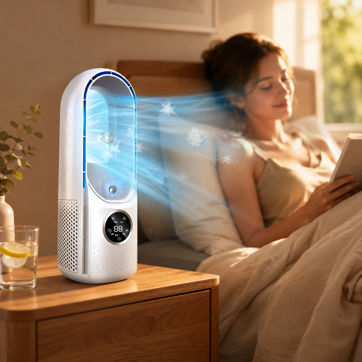 Transportabel bladløs køleventilator med airconditionfunktion