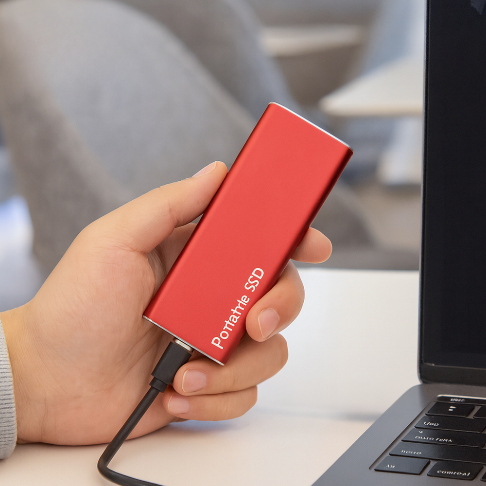 Bærbar ekstern SSD-harddisk i aluminium med høj hastighed
