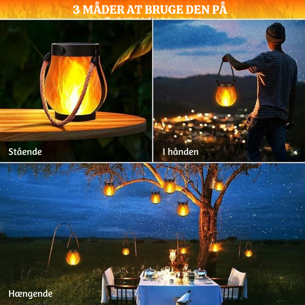 Dobbeltopladelig LED Flammelampe til Stemning