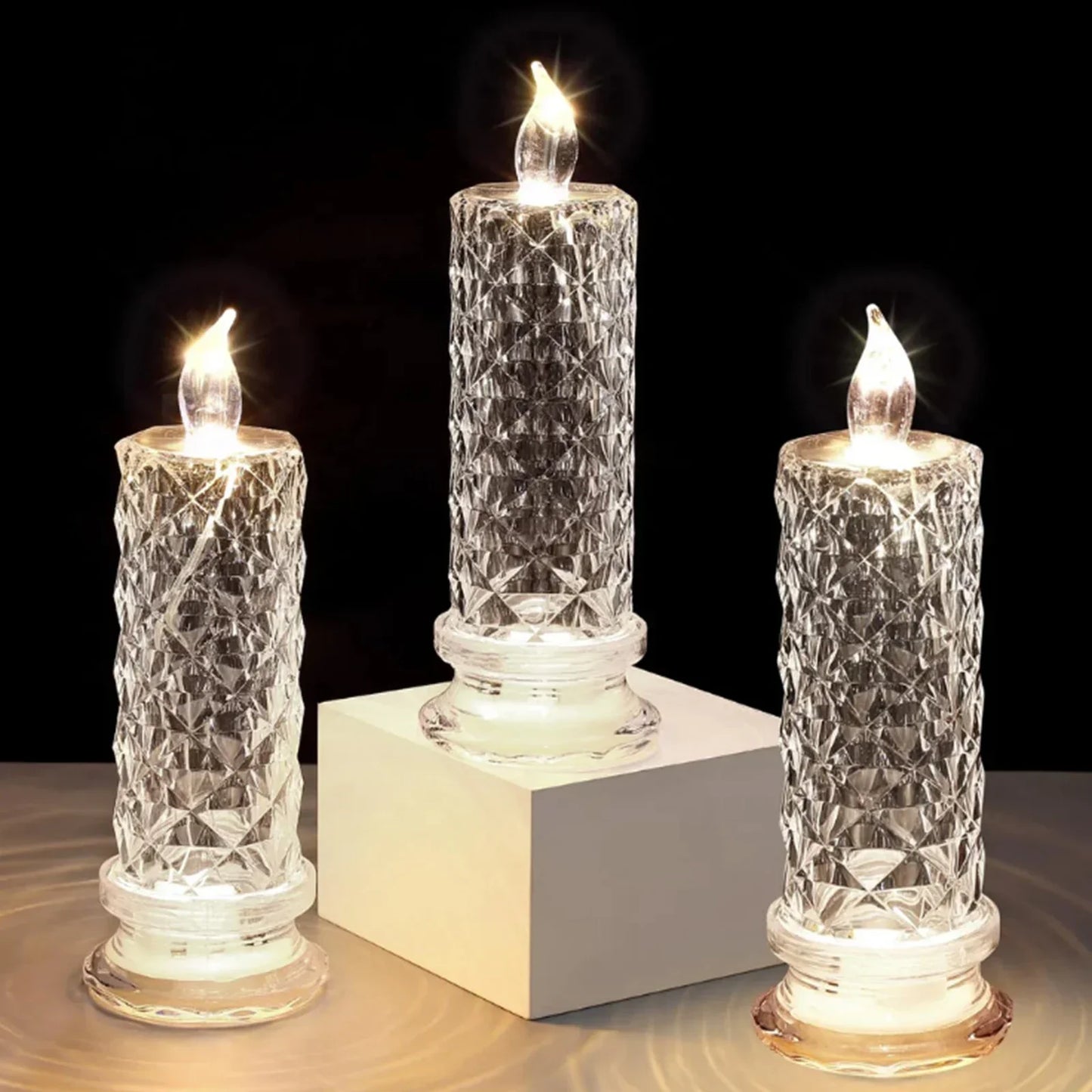 Ledsen™ CrystalCandle 1+1 GRATIS: Elegant Krystal Lys Inspireret LED Bord Lys