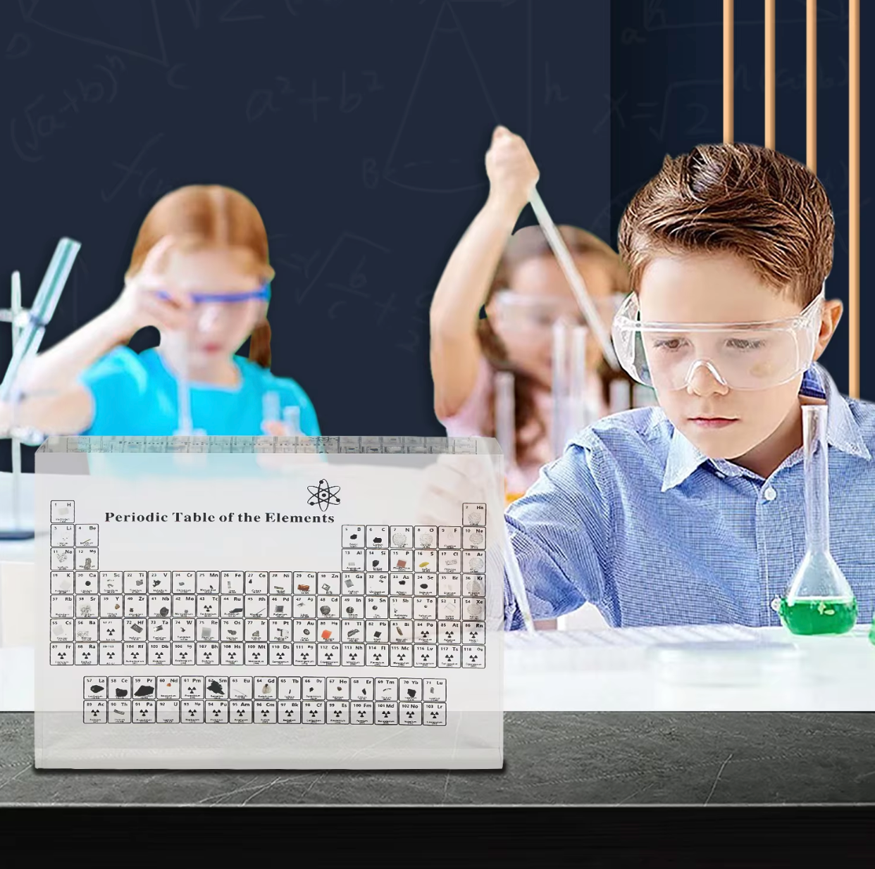 Ledsen™ PeriodicTable:  Glas Periodisk Tabel Elementer Med Lys