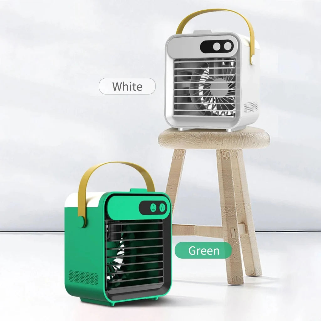 Transportabel mini-aircondition med luftfugter, vandtåge og køleventilator