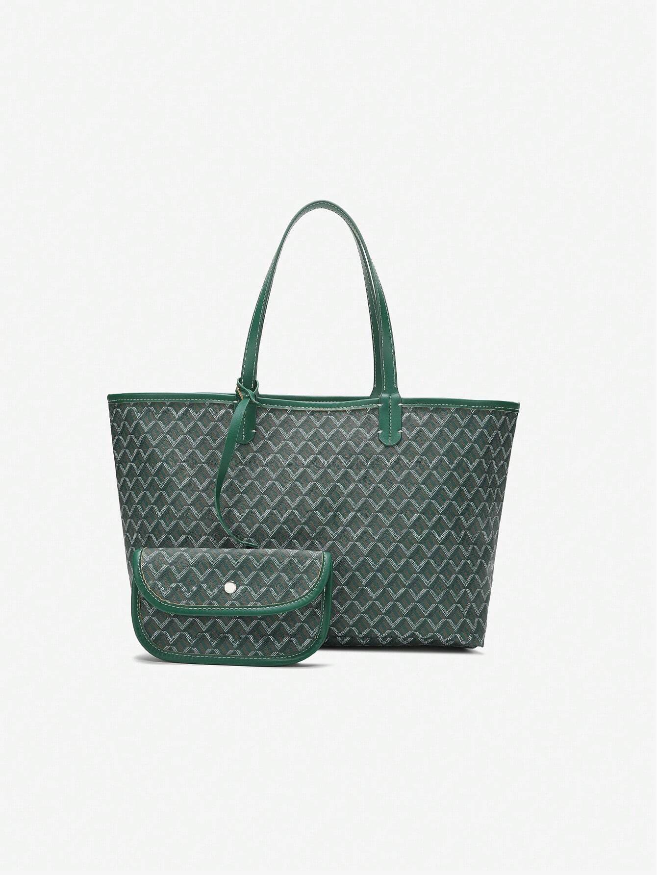 Tascova - Rumlig Shopper Med Grafisk Mønster