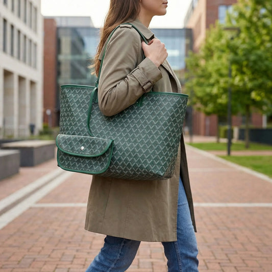 Tascova - Rumlig Shopper Med Grafisk Mønster