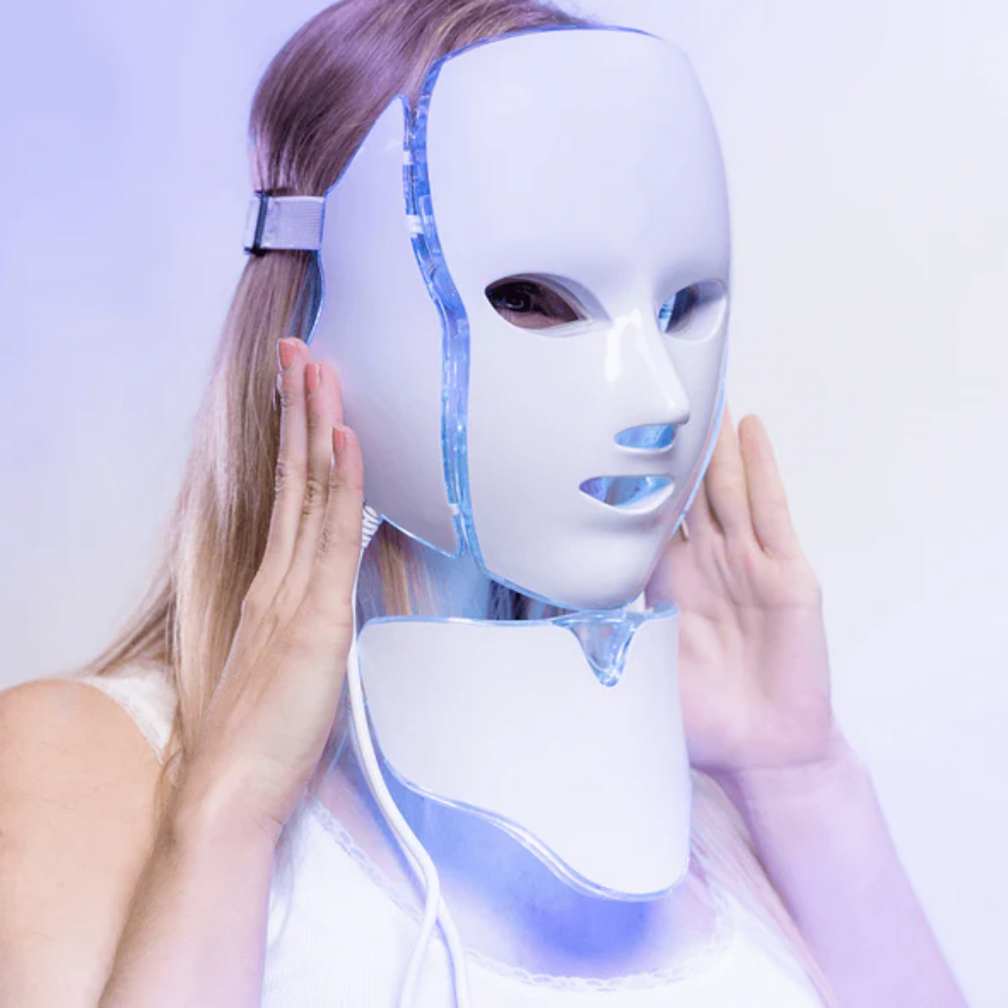 nordivo | LED-maske med 7 farver til lysbehandling af ansigt og hals – anti-aging