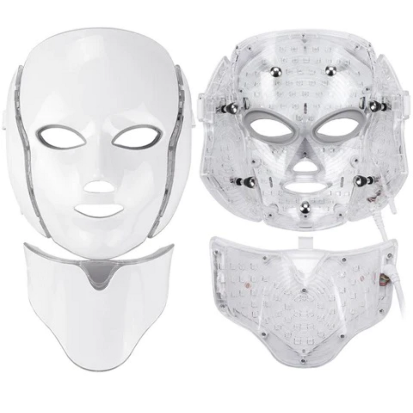 nordivo | LED-maske med 7 farver til lysbehandling af ansigt og hals – anti-aging