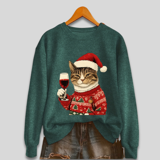 Jule-sweater til kvinder – sjov, grim julesweater med kat