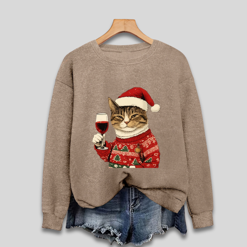 Jule-sweater til kvinder – sjov, grim julesweater med kat