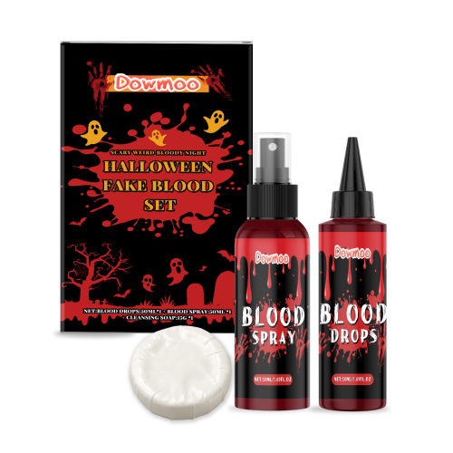 Halloween kunstigt blod-sæt, 3 dele