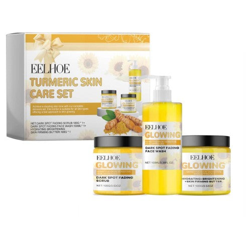 Gurkemeje plejesæt: rens, scrub og creme