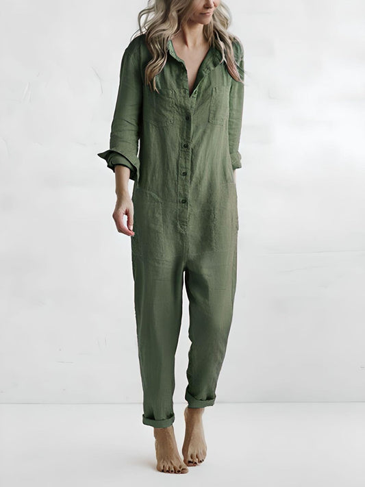 Stilren Polo Jumpsuit med Lommer