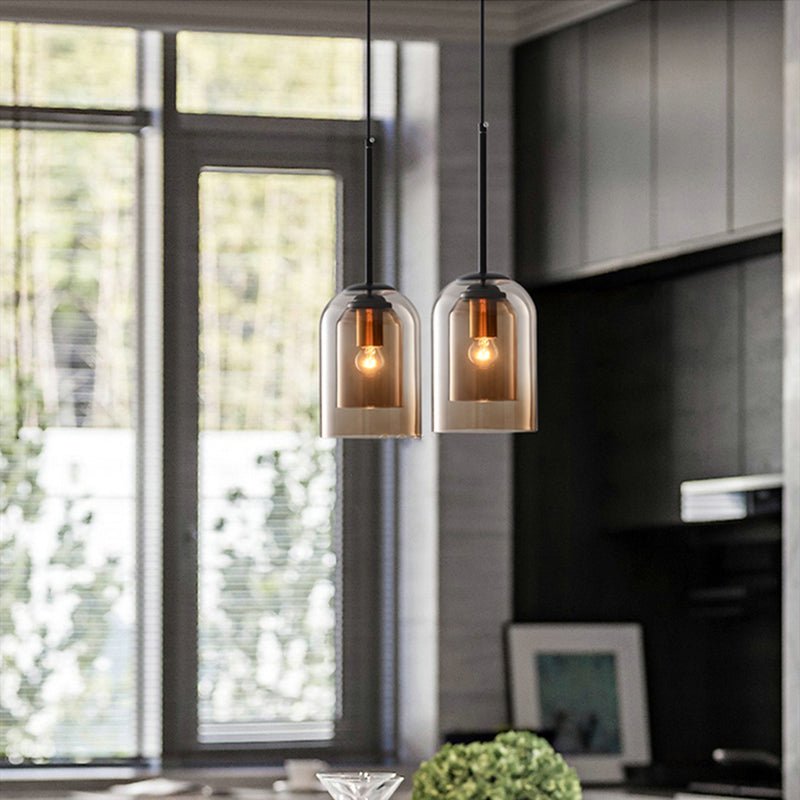 Stilfuld Dobbeltglas Pendellampe