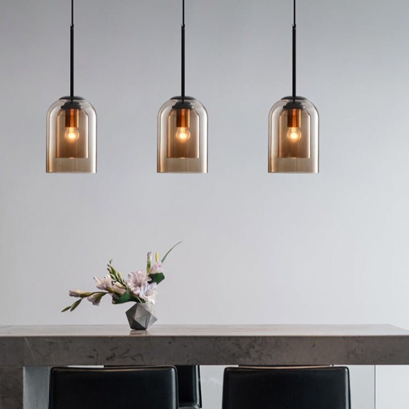 Stilfuld Dobbeltglas Pendellampe
