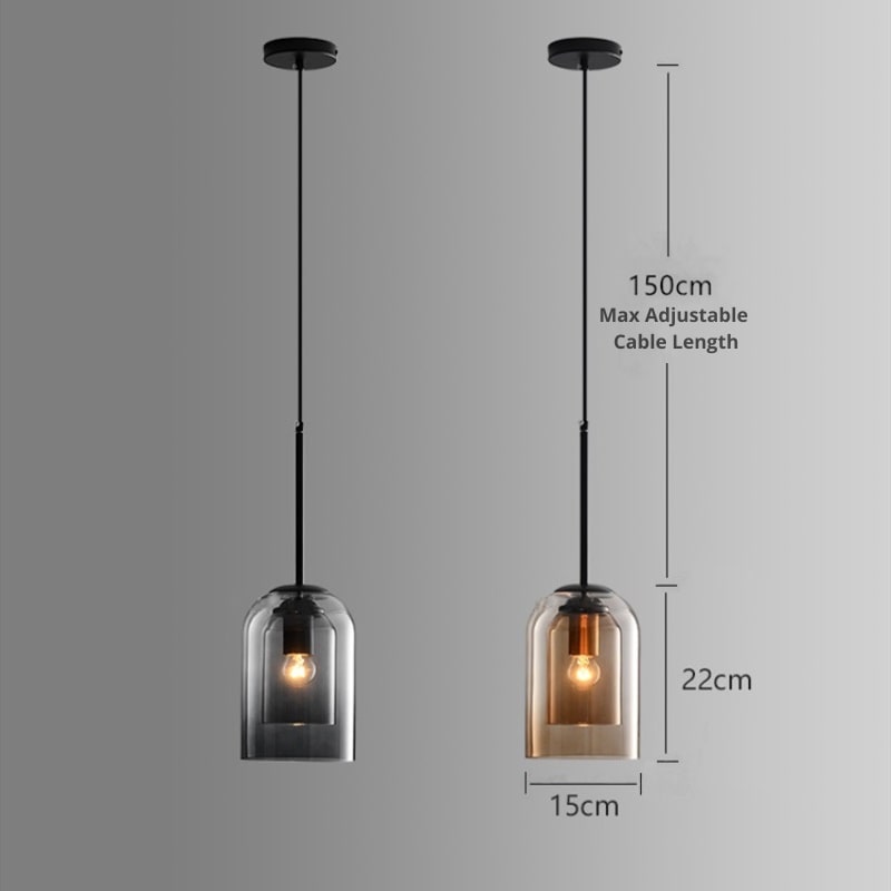 Stilfuld Dobbeltglas Pendellampe