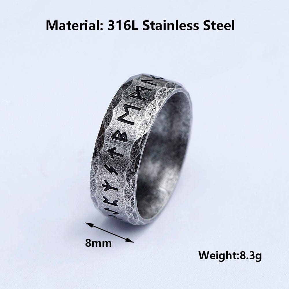 Viking ring med runer og visdomsmotiv