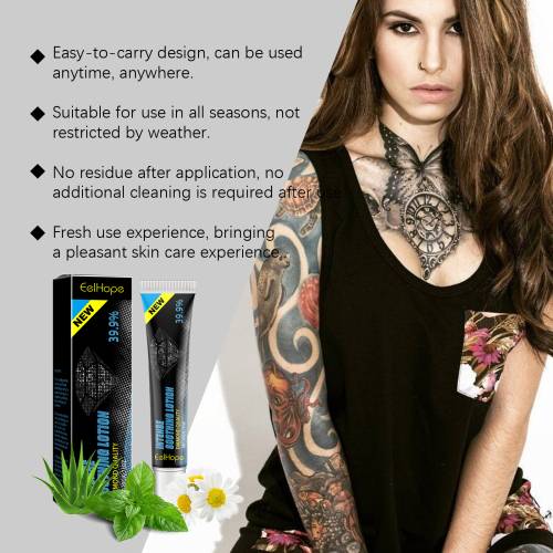 Tatoveringsplejecreme med aloe og pebermynte