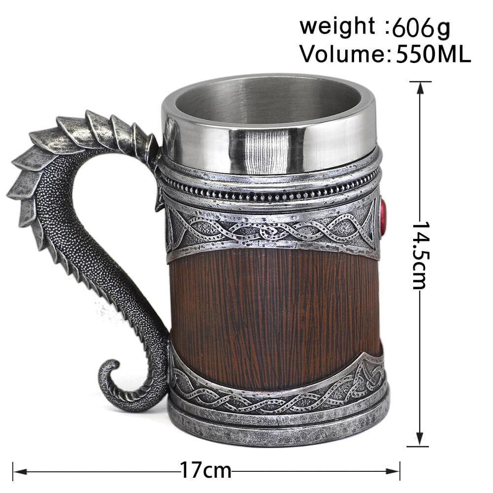 Vikingekrus med drageinspireret design i resin