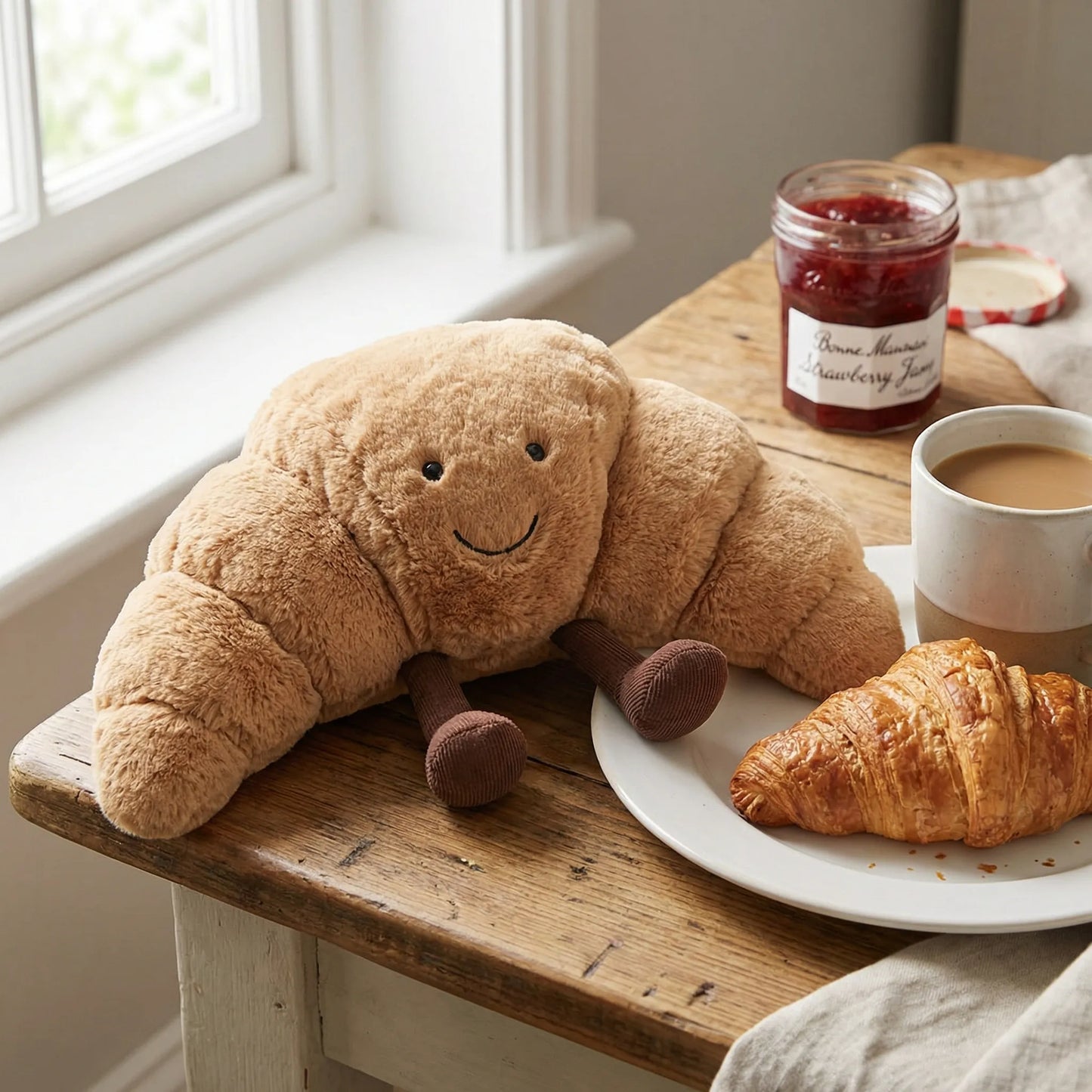 Croissnuggle - Blød Krammebamse I Croissantform