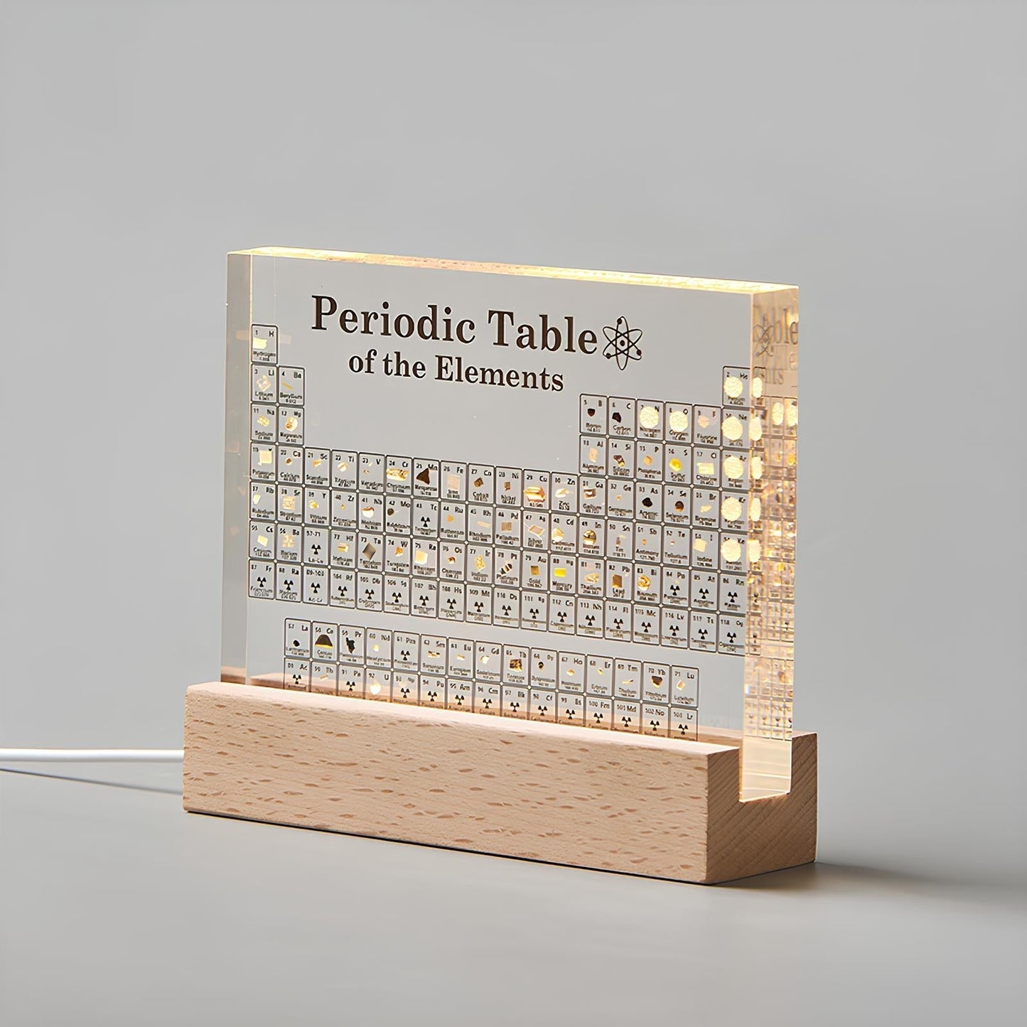Ledsen™ PeriodicTable:  Glas Periodisk Tabel Elementer Med Lys