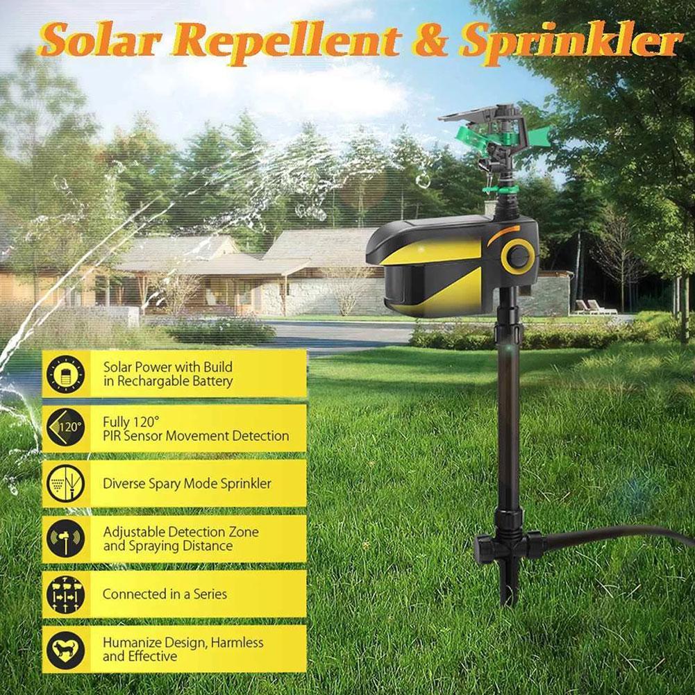 Bevægelseskontrolleret sprinkleranlæg til rådyr med solenergi