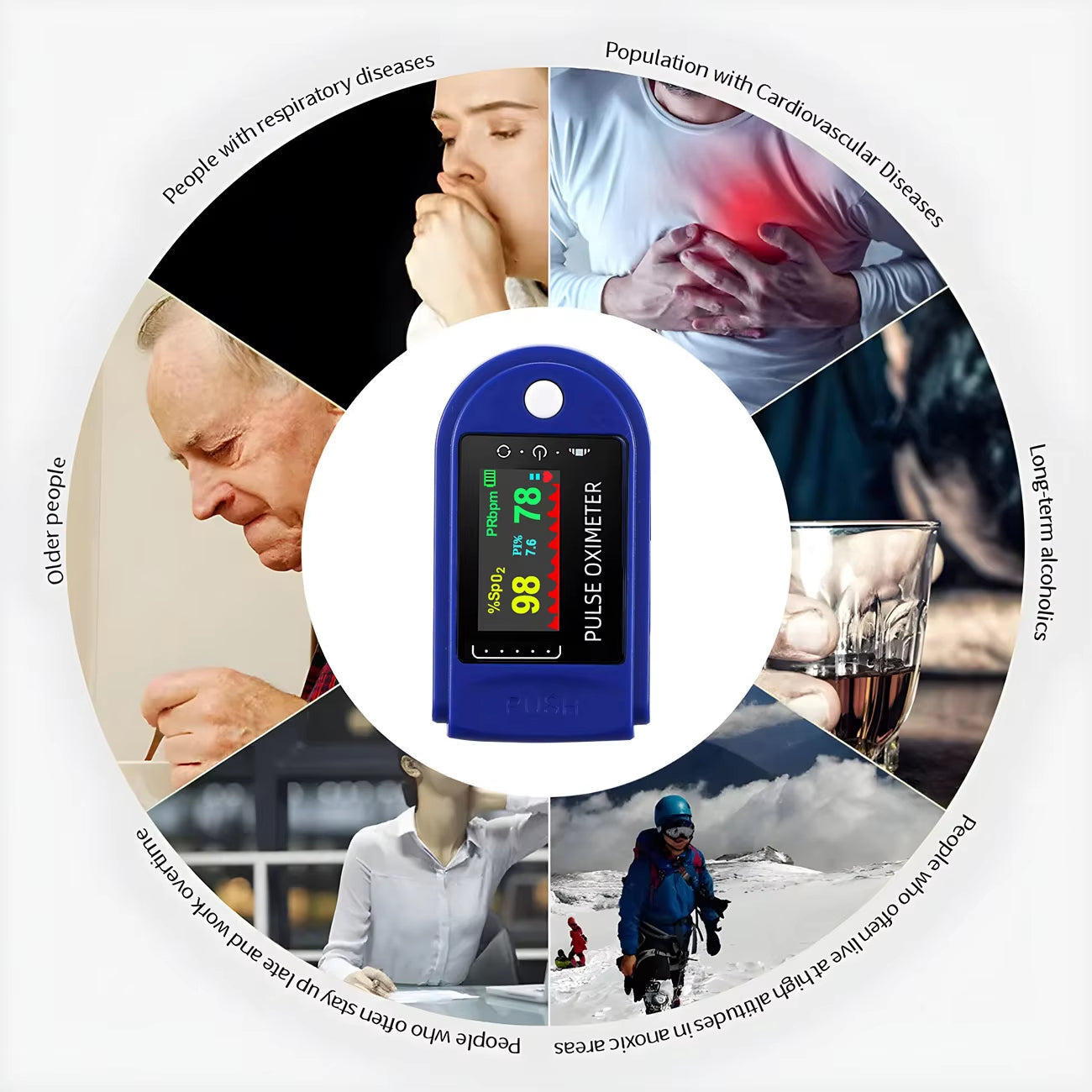 Højpræcis finger pulsoximeter – iltmætning & pulsmåler (ikke-invasiv)