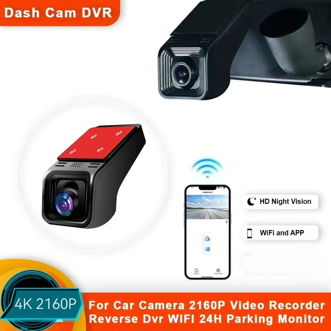 4K Wi‑Fi Dashcam med GPS + Dobbeltkamera
