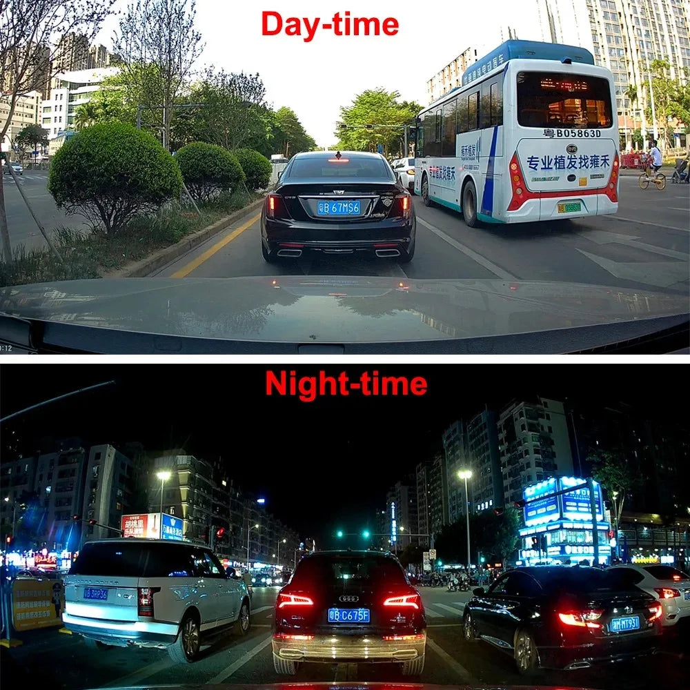 4K Wi‑Fi Dashcam med GPS + Dobbeltkamera