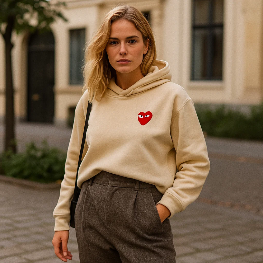 Elegant Hjerte Sweater – Chic, Komfortabel & Stilfuld