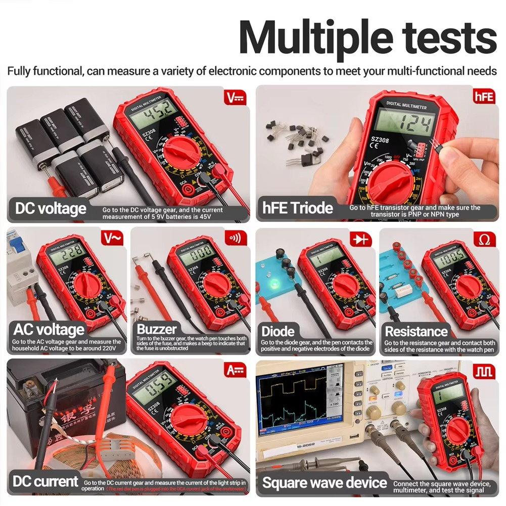 Elektrisk testkit med digitalt multimeter
