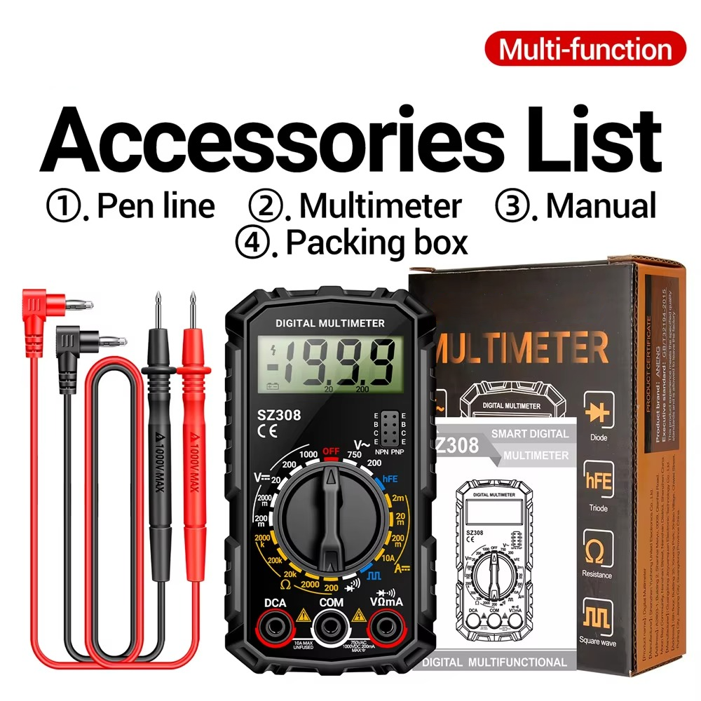 Elektrisk testkit med digitalt multimeter