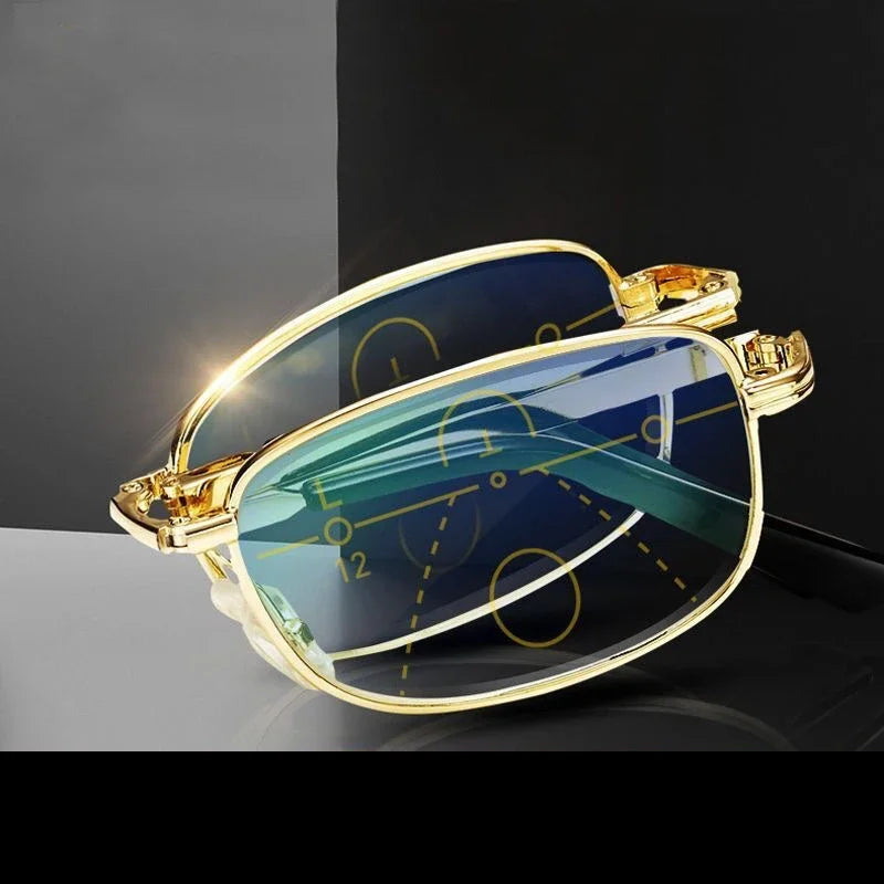 Rejsevenlig progressiv brille med blåt lys