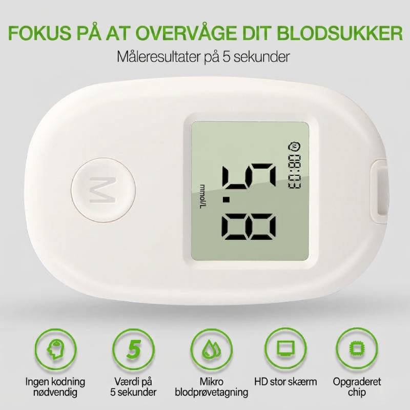 Præcis Blodsukkermåler (Glucometer) – Hurtig & Nem Måling derhjemme (DS-6)